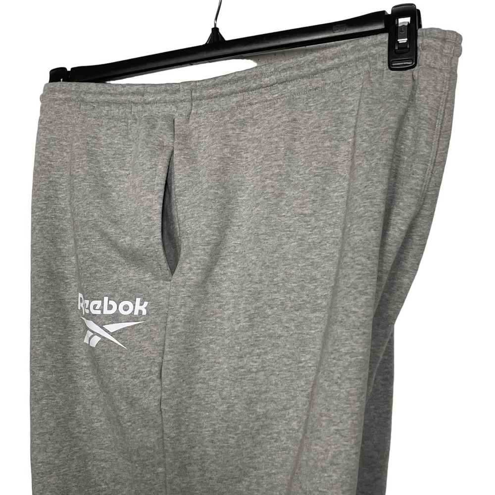Reebok Plus Size Identity Logo Fleece Joggers Grey 3X - Picture 6 of 8